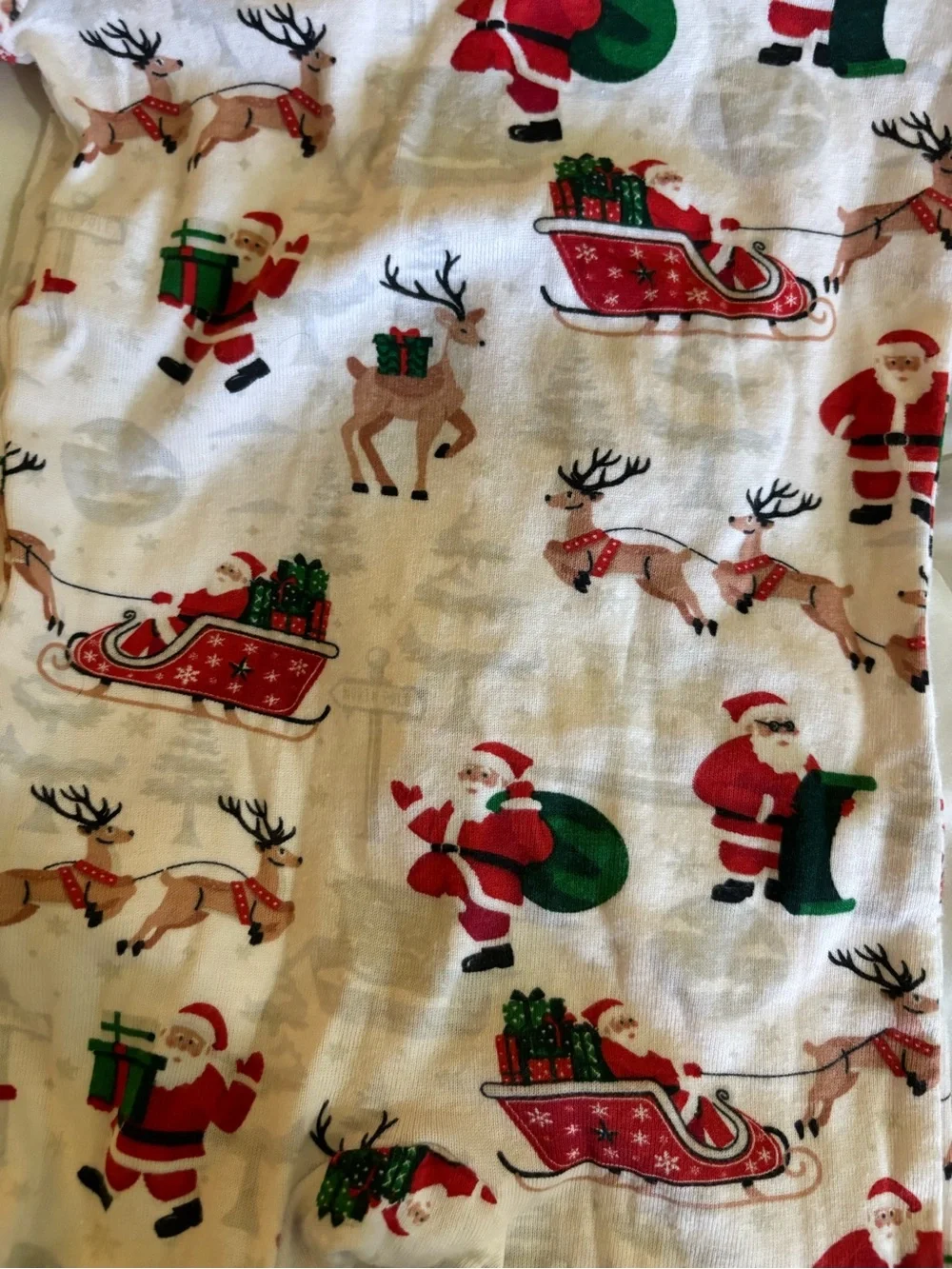 Baby Holiday Santa One-Piece Pajamas in Red and White